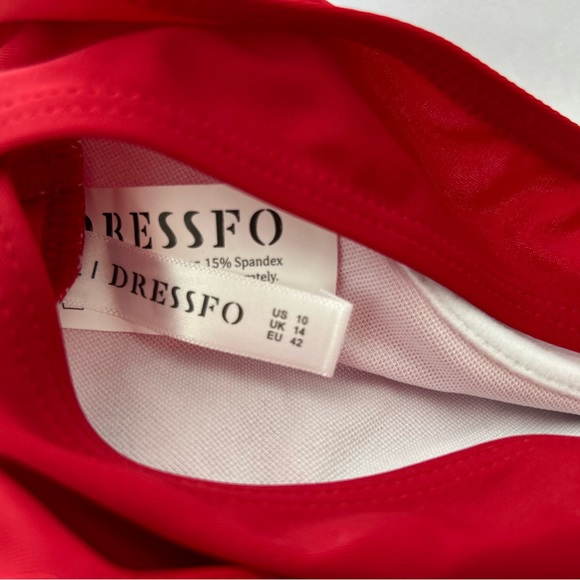 🌶️ *NWT* Dressfo Red swim top and bottom. Size 10 - Picture 6 of 8
